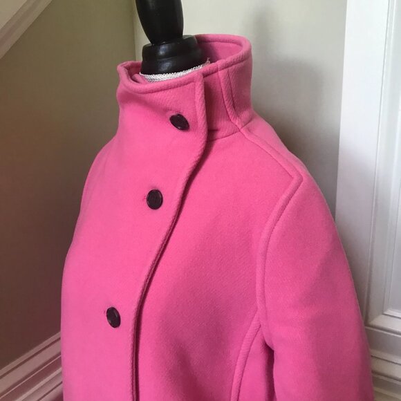 NWT JCREW Villa Coat Womens P 4 Pink Mid Length Stadium Cloth Wool Petite NEW - Picture 8 of 12